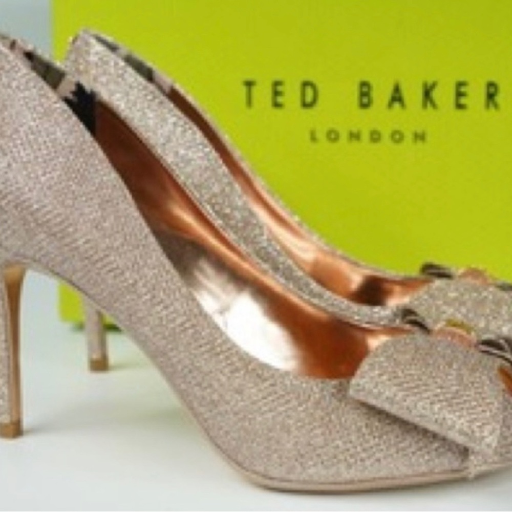 Ted Baker Sparkly Rose Gold Bow Heels! 🤩🤩
